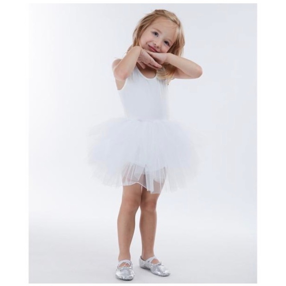 Toddler Girls White Tank Tutu Dress Sz 18m